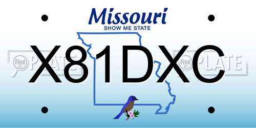 X81DXC Missouri License Plate