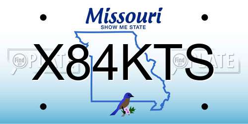 X84KTS Missouri License Plate