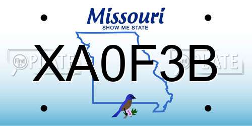 XA0F3B Missouri License Plate