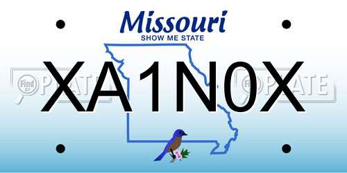 XA1N0X Missouri License Plate