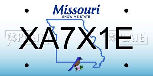 XA7X1E Missouri License Plate