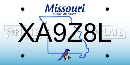 XA9Z8L Missouri License Plate