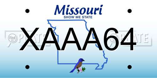 XAAA64 Missouri License Plate
