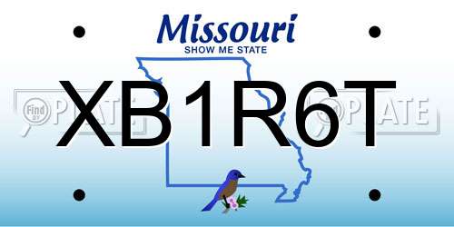 XB1R6T Missouri License Plate