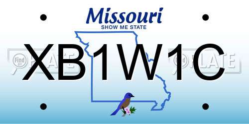 XB1W1C Missouri License Plate