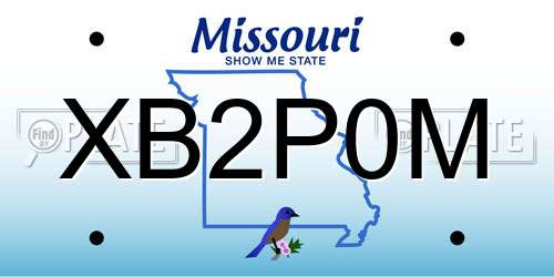 XB2P0M Missouri License Plate