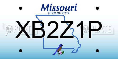 XB2Z1P Missouri License Plate