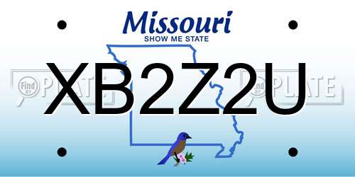 XB2Z2U Missouri License Plate