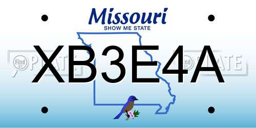 XB3E4A Missouri License Plate