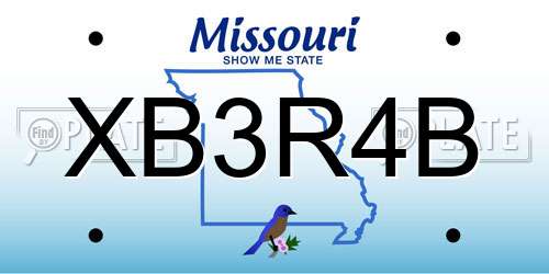 XB3R4B Missouri License Plate