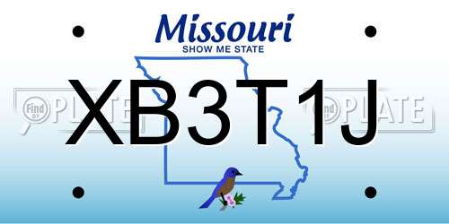 XB3T1J Missouri License Plate