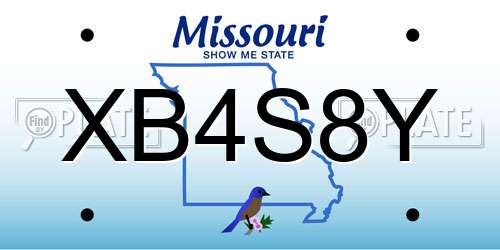 XB4S8Y Missouri License Plate