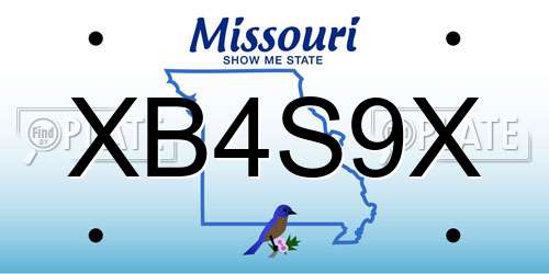XB4S9X Missouri License Plate