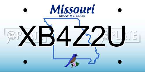 XB4Z2U Missouri License Plate