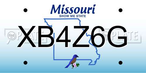 XB4Z6G Missouri License Plate