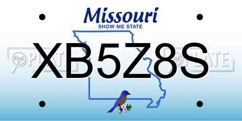 XB5Z8S Missouri License Plate