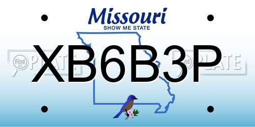 XB6B3P Missouri License Plate