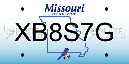 XB8S7G Missouri License Plate
