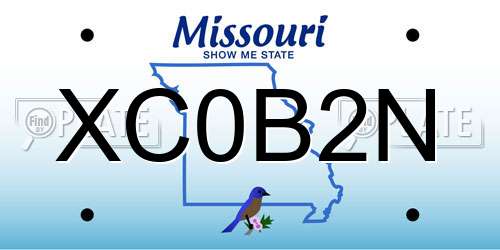 XC0B2N Missouri License Plate