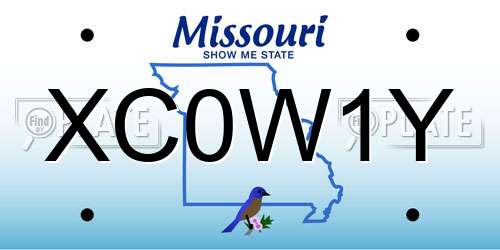 XC0W1Y Missouri License Plate