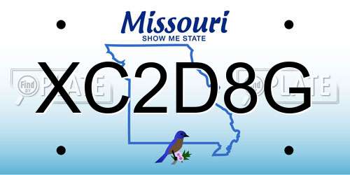 XC2D8G Missouri License Plate