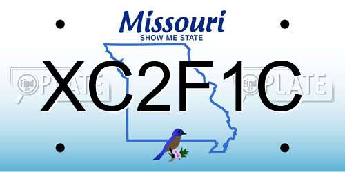 XC2F1C Missouri License Plate