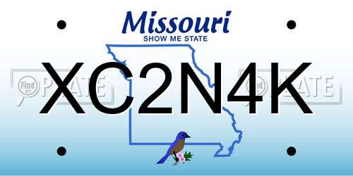 XC2N4K Missouri License Plate