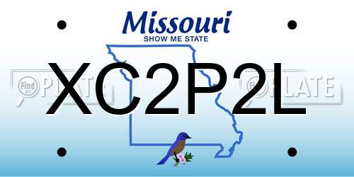 XC2P2L Missouri License Plate