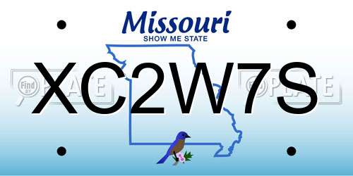 XC2W7S Missouri License Plate