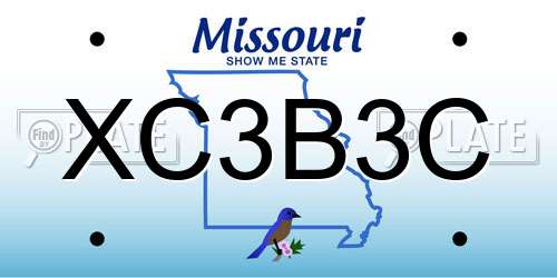 XC3B3C Missouri License Plate