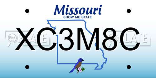 XC3M8C Missouri License Plate