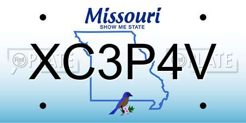 XC3P4V Missouri License Plate