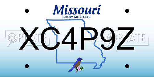 XC4P9Z Missouri License Plate