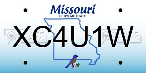 XC4U1W Missouri License Plate
