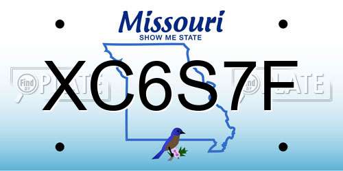 XC6S7F Missouri License Plate