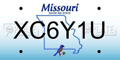 XC6Y1U Missouri License Plate