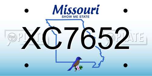 XC7652 Missouri License Plate