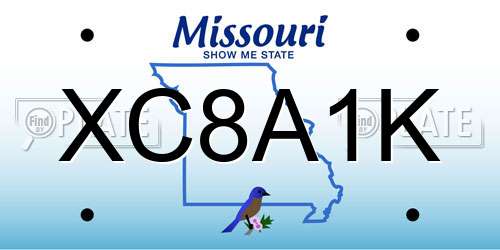 XC8A1K Missouri License Plate