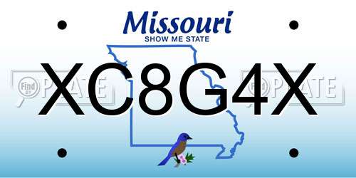 XC8G4X Missouri License Plate