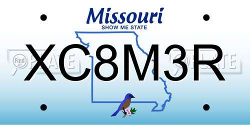 XC8M3R Missouri License Plate