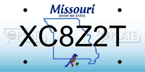 XC8Z2T Missouri License Plate