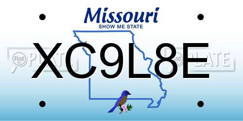 XC9L8E Missouri License Plate