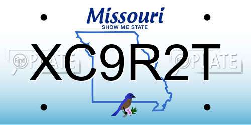 XC9R2T Missouri License Plate