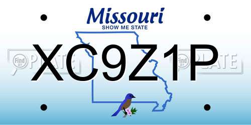 XC9Z1P Missouri License Plate