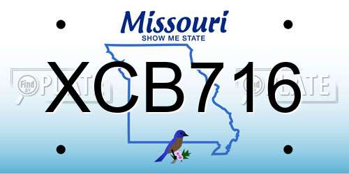 XCB716 Missouri License Plate