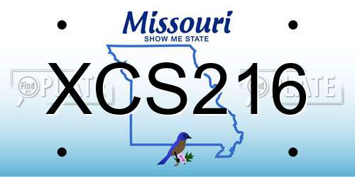 XCS216 Missouri License Plate