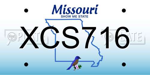 XCS716 Missouri License Plate
