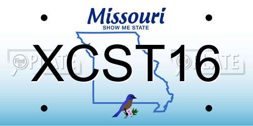 XCST16 Missouri License Plate