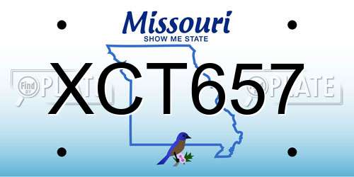 XCT657 Missouri License Plate