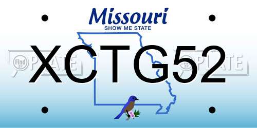 XCTG52 Missouri License Plate